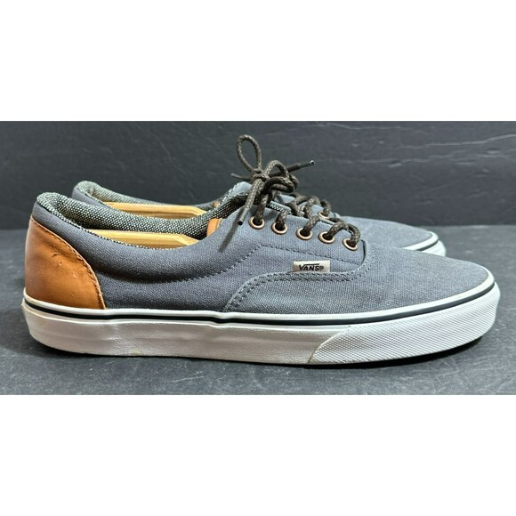 Vans Era Canvas and Leather Gray & Brown Skate Shoe Men's Size 10 - Picture 8 of 10